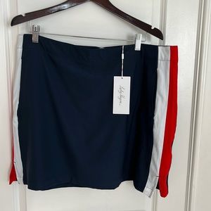 NWT Lady Hagen Golf Skort Size 16. Navy Blue with white and red side stripes…